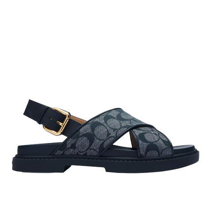 Coach Women's Fraser Sandal In Signature Chambray Midnight Navy