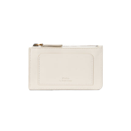 Polo Ralph Lauren Women's Polo Bear Leather Zip Card Case Ivory