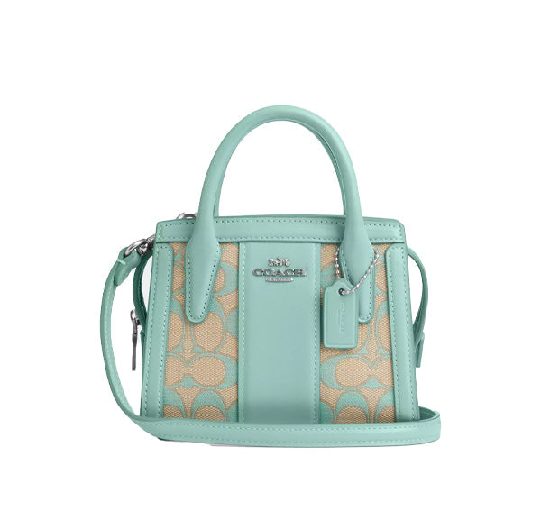 Coach Women's Andrea Mini Carryall In Signature Jacquard Silver/Faded Blue