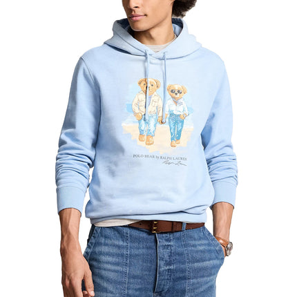 Ralph Lauren Men's The Ralph & Ricky Bear Hoodie Chambray Blue