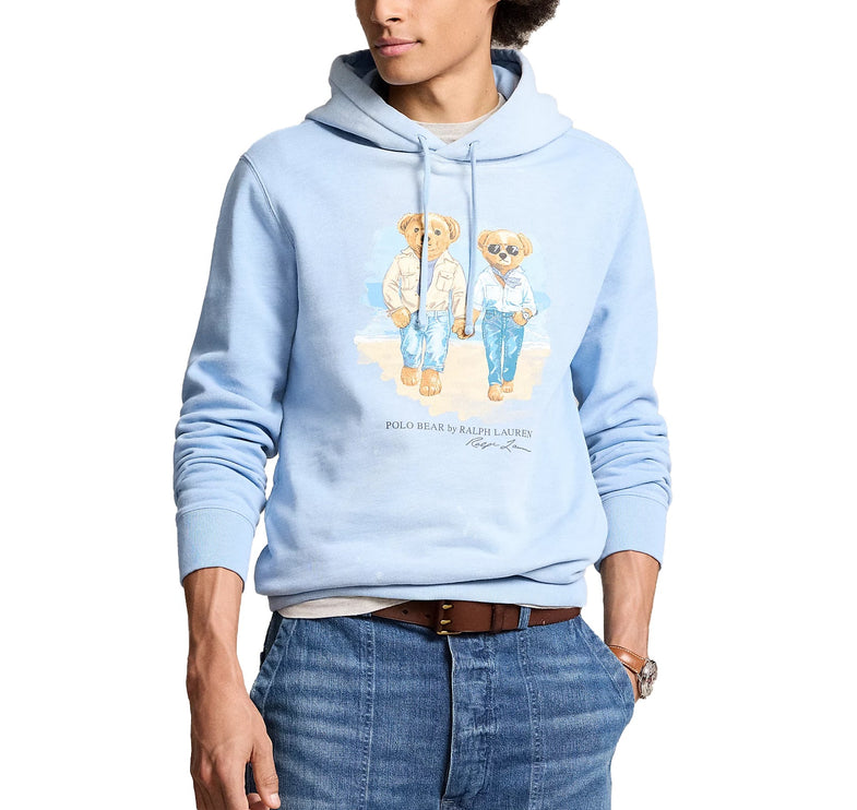 Ralph Lauren Men's The Ralph & Ricky Bear Hoodie Chambray Blue