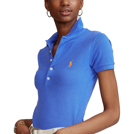 Polo Ralph Lauren Women's Slim Fit Stretch Polo Shirt New Iris Blue