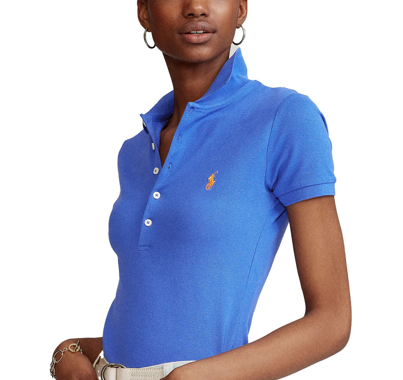 Polo Ralph Lauren Women's Slim Fit Stretch Polo Shirt New Iris Blue