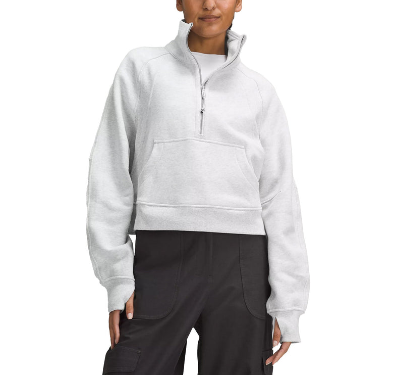 lululemon Women's Scuba Oversized Funnel Neck Half Zip Heathered Core Ultra Light Grey