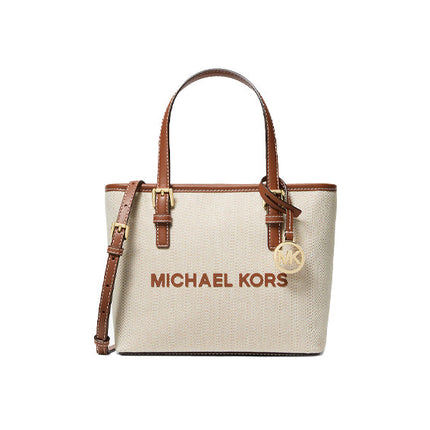 Michael Kors Women's Jet Set Travel Extra-Small Canvas Top-Zip Tote Bag Luggage