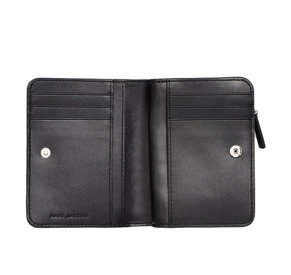 Marc Jacobs Women's The Leather J Marc Mini Compact Wallet Black