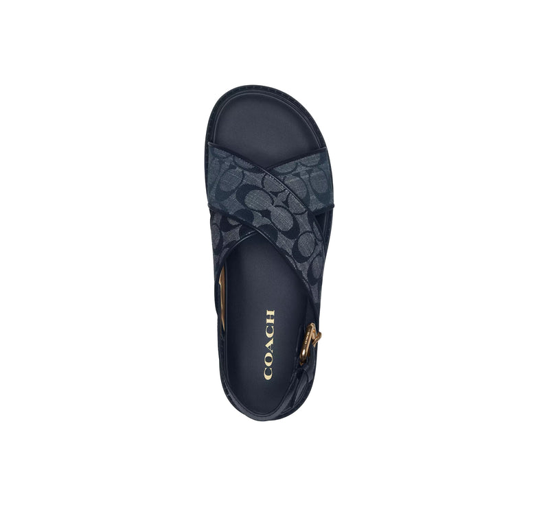 Coach Women's Fraser Sandal In Signature Chambray Midnight Navy