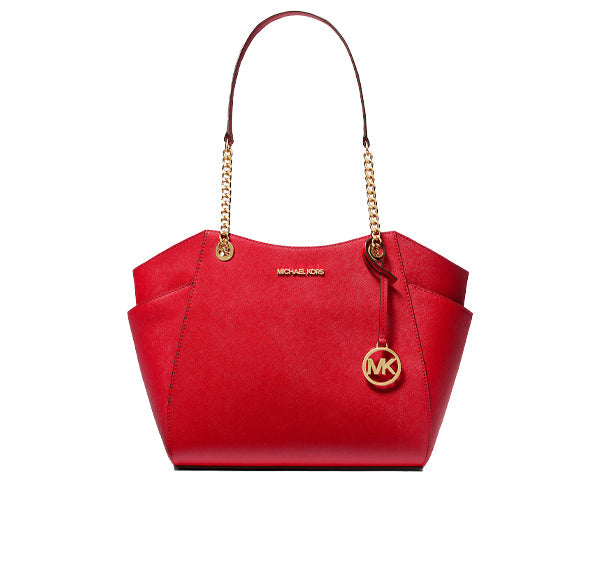 Michael Kors Women's Jet Set Large Saffiano Leather Shoulder Bag Bright Red