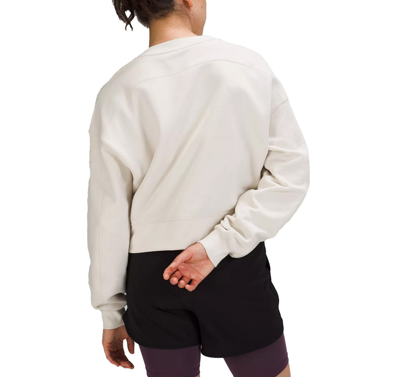 lululemon Women's Softstreme Perfectly Oversized Cropped Crew White Opal