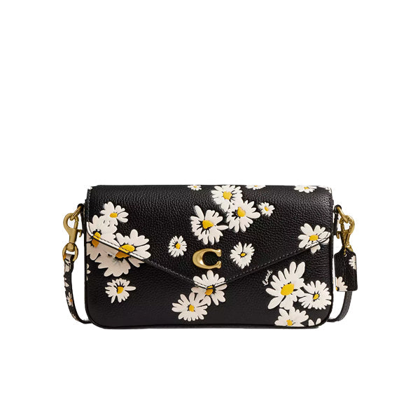 Coach Women's Wyn Crossbody Bag With Floral Print Brass/Black Multi