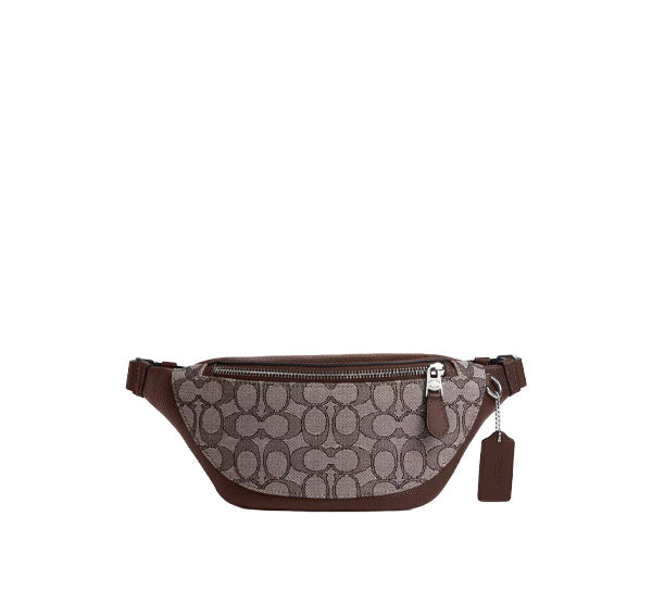 Coach Women's Warren Mini Belt Bag In Signature Jacquard Silver/Oak/Maple