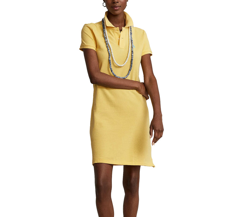 Polo Ralph Lauren Women's Cotton Mesh Polo Dress Corn Yellow