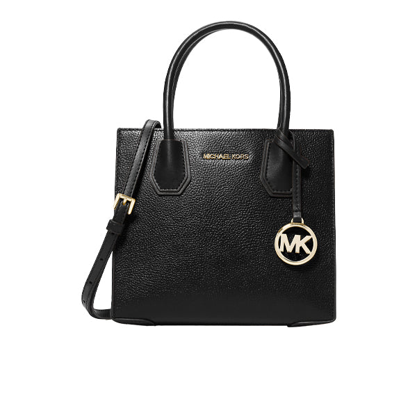 Michael Kors Women's Mercer Medium Pebbled Leather Crossbody Bag Black