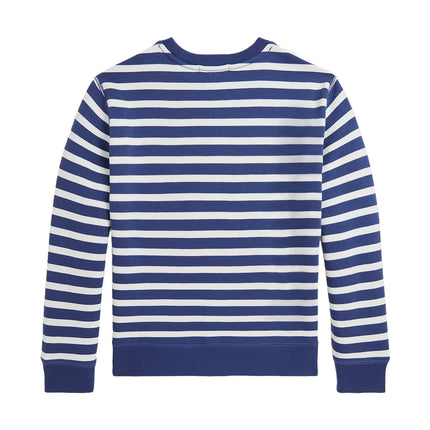 Polo Ralph Lauren Boy's Striped Polo Bear Fleece Sweatshirt  Light Navy