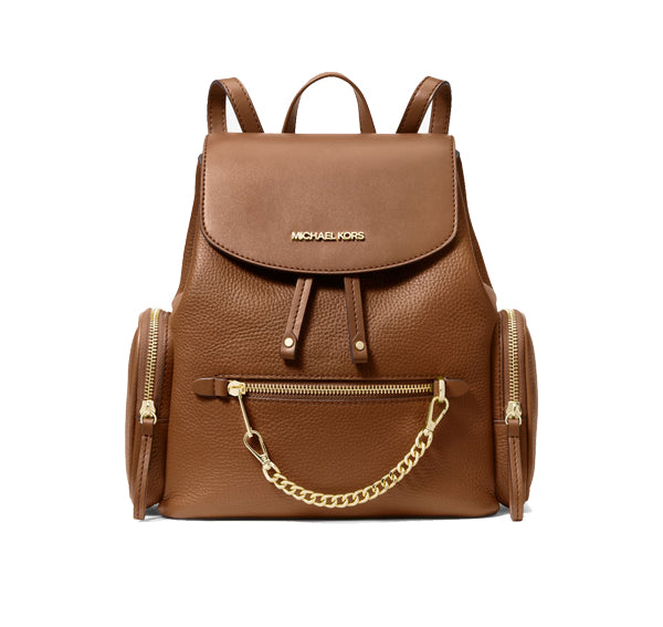 Michael Kors Women's Jet Set Medium Pebbled Leather Backpack Luggage/Gold
