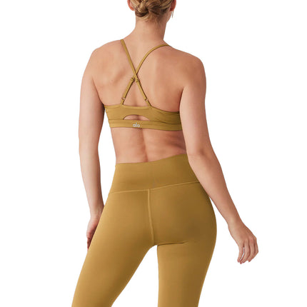 Alo Yoga Women's Airlift Intrigue Bra Golden Olive Branch