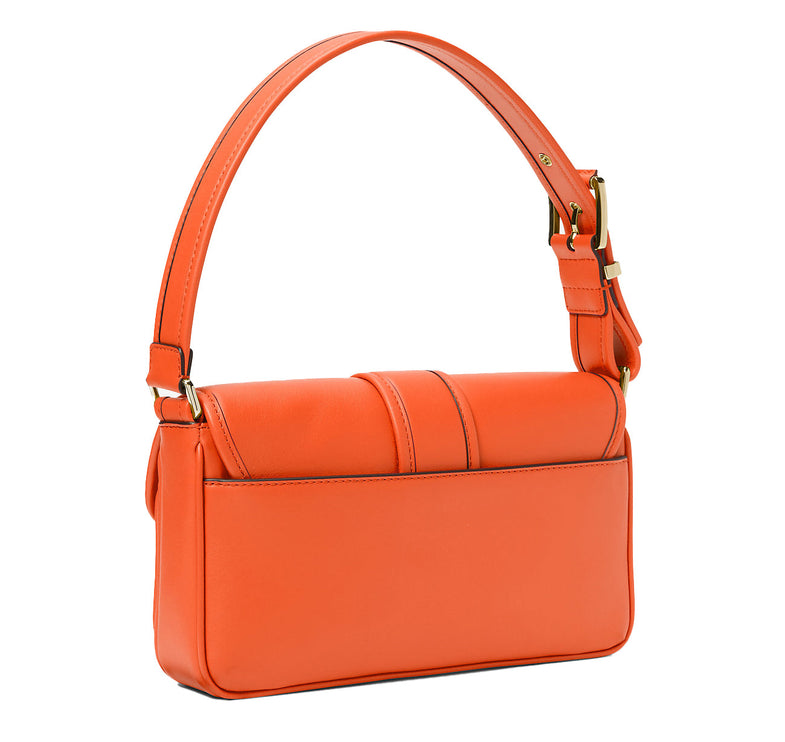 Michael Kors Women's Colby Medium Leather Shoulder Bag Optic Orange