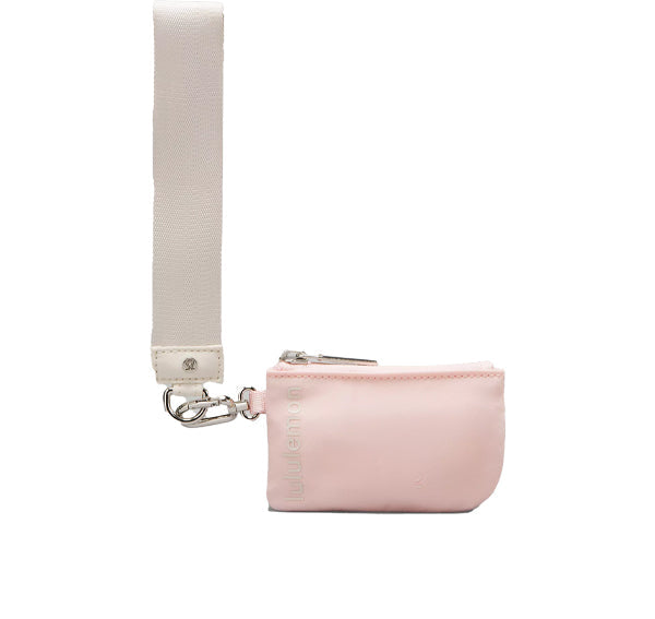 lululemon Unisex Dual Pouch Wristlet White Opal Flush Pink