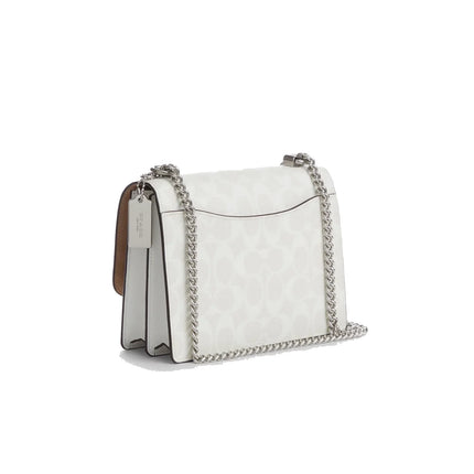 Coach Women's Klare Crossbody Bag In Signature Canvas Silver/Chalk/Glacier White