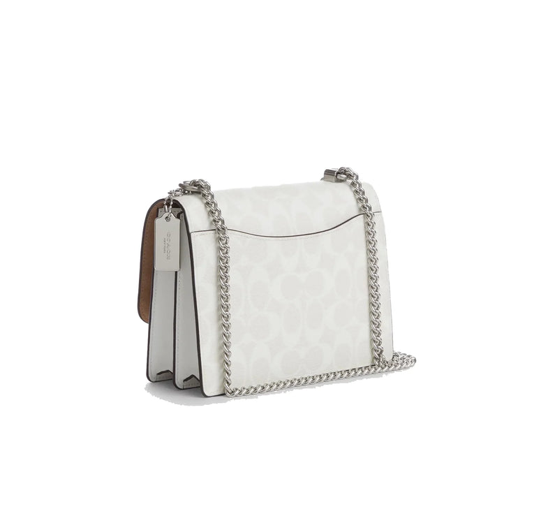 Coach Women's Klare Crossbody Bag In Signature Canvas Silver/Chalk/Glacier White