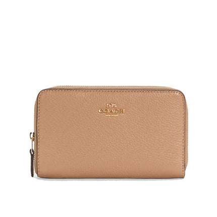 Coach Women's Medium Id Zip Wallet Gold/Taupe