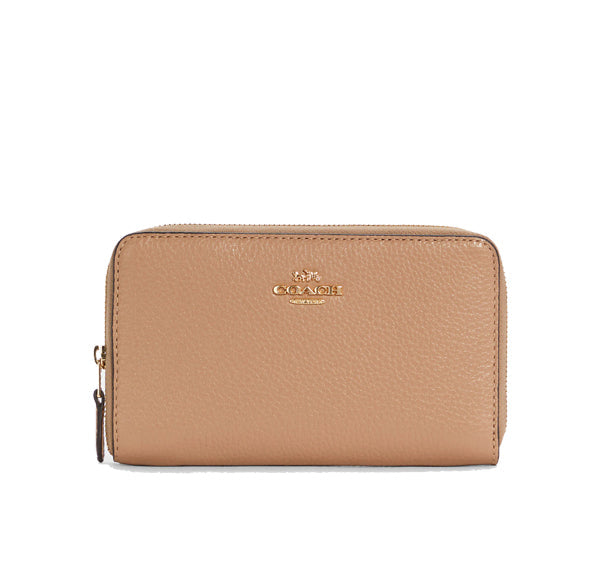 Coach Women's Medium Id Zip Wallet Gold/Taupe