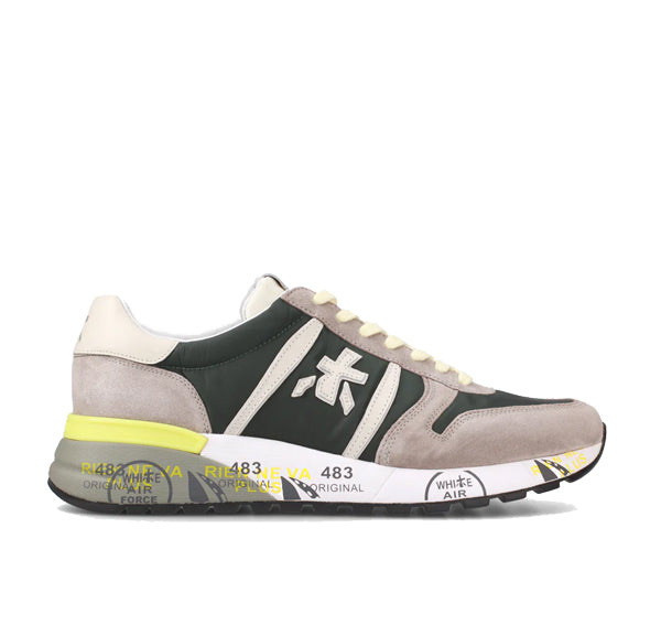 Premiata Men's Lander Sneakers Beige/Green 6632