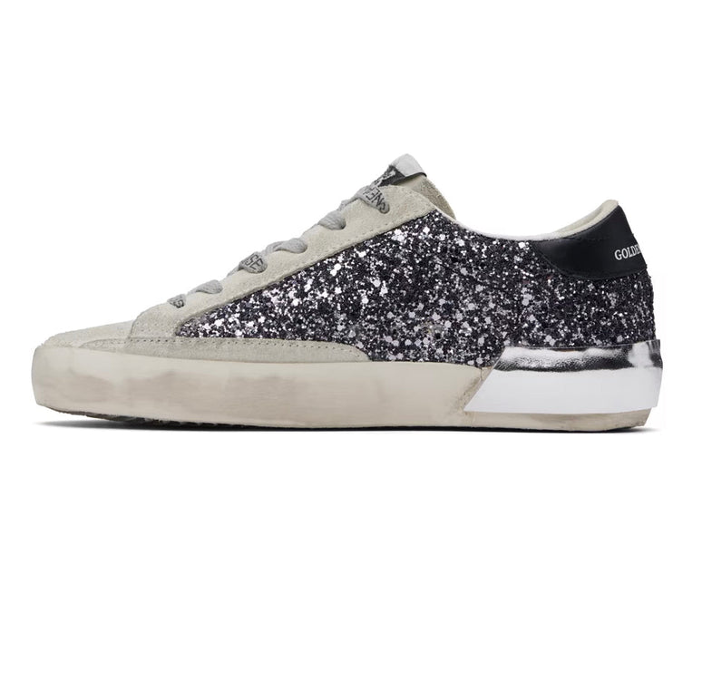 Golden Goose Women's Super Star Sneakers Shine Anthracite/Black - Ready to Ship