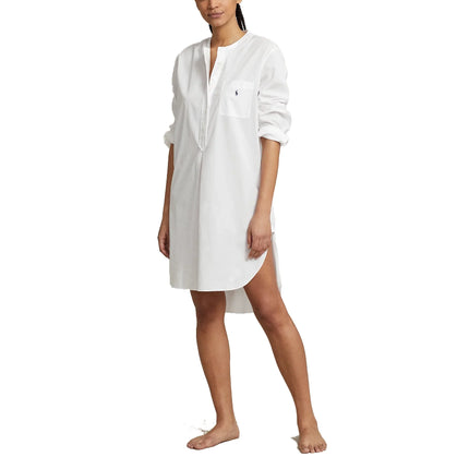 Polo Ralph Lauren Women's Poplin Sleep Shirt White Cloud