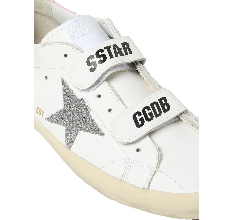 Golden Goose Hook and Loop Grade School Super Star Glittered Pink