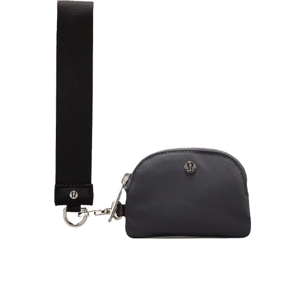 lululemon Unisex Dual Pouch Wristlet Black Traverse Grey