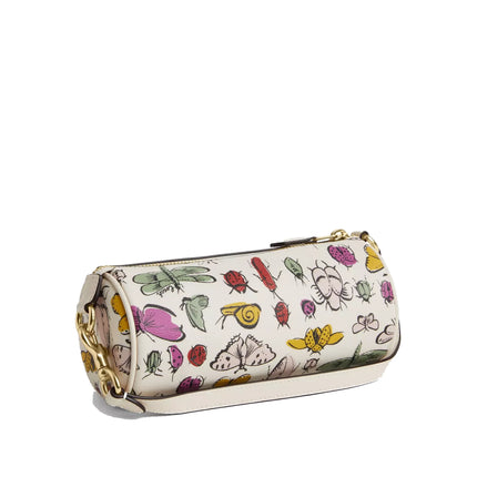 Coach Women's Nolita Barrel Bag With Creature Print Gold/Chalk Multi