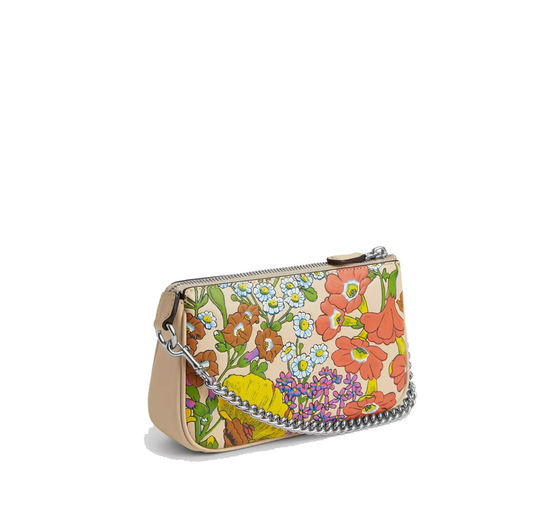 Coach Women's Nolita 19 With Floral Print Silver/Ivory Multi - Ready to Ship