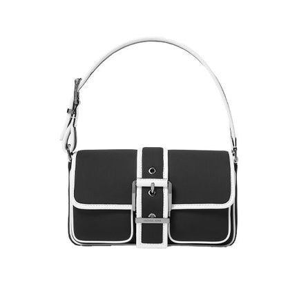 Michael Kors Women's Colby Medium Two Tone Neoprene Shoulder Bag Black/White