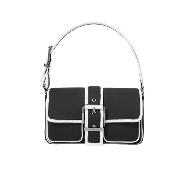 Michael Kors Women's Colby Medium Two Tone Neoprene Shoulder Bag Black/White