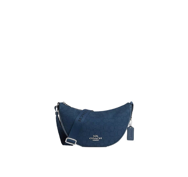 Coach Women's Pace Shoulder Bag In Signature Jacquard Silver/Denim/Dark Denim