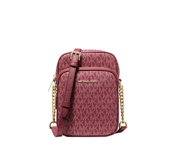 Michael Kors Women's Jet Set Travel Medium Logo Crossbody Bag Mulberry Multi