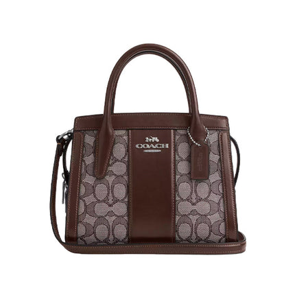 Coach Women's Andrea Carryall Bag In Signature Jacquard Silver/Oak/Maple