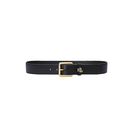 Polo Ralph Lauren Women's Logo Keeper Leather Belt Black