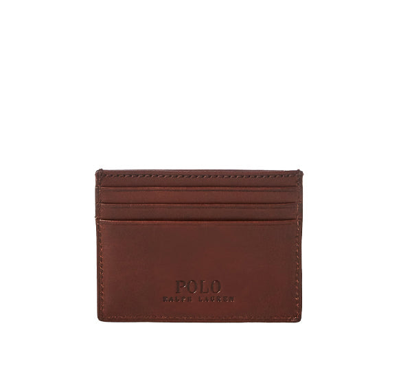 Polo Ralph Lauren Unisex Heritage Full Grain Card Case Brown