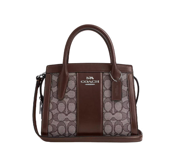 Coach Women's Andrea Carryall Bag In Signature Jacquard Silver/Oak/Maple