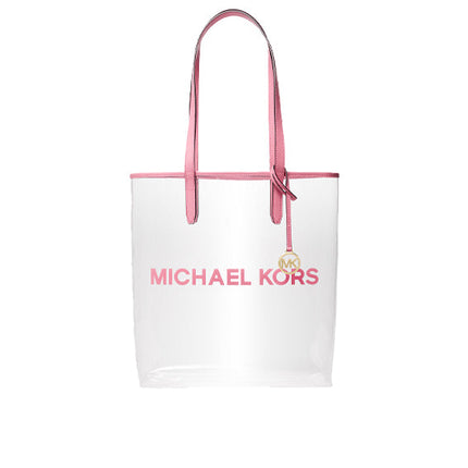 Michael Kors Women's The Michael Large Clear Vinyl Tote Bag Carnation