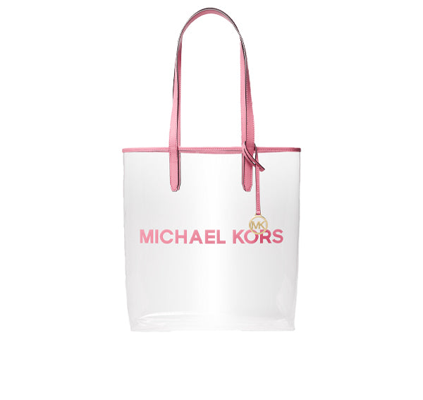 Michael Kors Women's The Michael Large Clear Vinyl Tote Bag Carnation