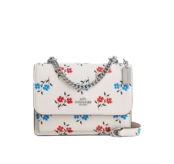 Coach Women's Mini Klare Crossbody With Floral Print Silver/Chalk Multi