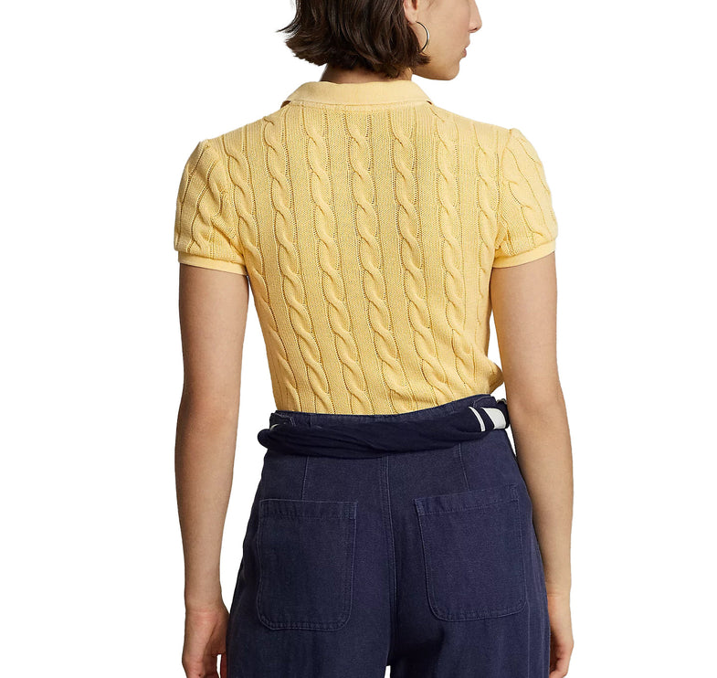 Polo Ralph Lauren Women's Cable Knit Polo Shirt Fall Yellow