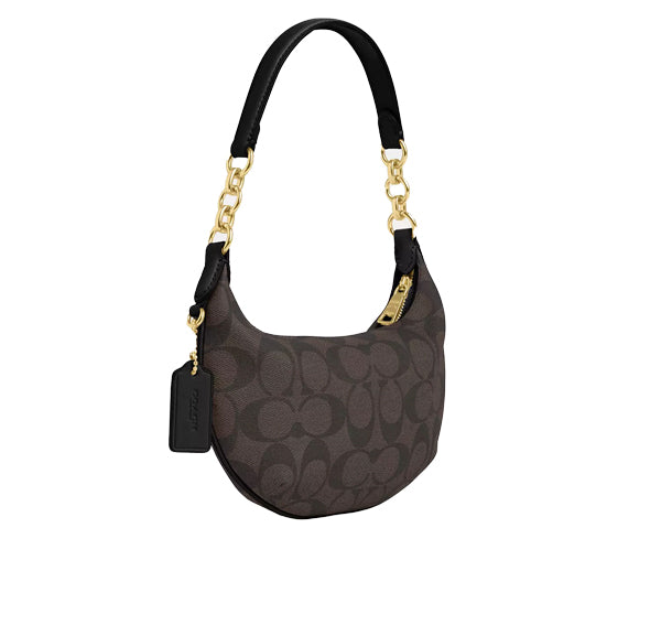 Coach Women's Mini Payton In Signature Canvas Gold/Brown Black