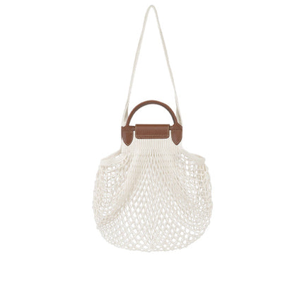 Longchamp Women's Le Plıage Filet L Mesh Bag Ecru