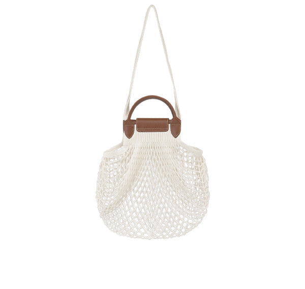 Longchamp Women's Le Plıage Filet L Mesh Bag Ecru