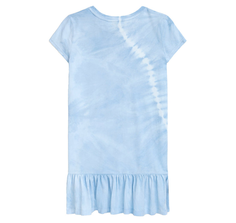 Polo Ralph Lauren Girl's Tie Dye Polo Bear Cotton Tee Dress Carolina Blue Tie Dye