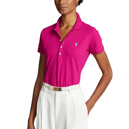 Polo Ralph Lauren Women's Slim Fit Stretch Polo Shirt Pink Sky